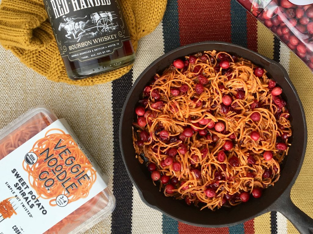 Cece's Veggie Noodle Co.’s sweet potato spirals used in a recipe